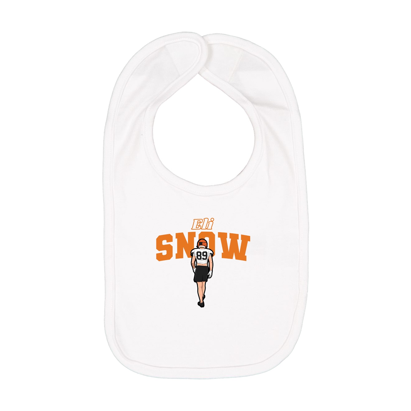 Infant Bib — Name Arch in White