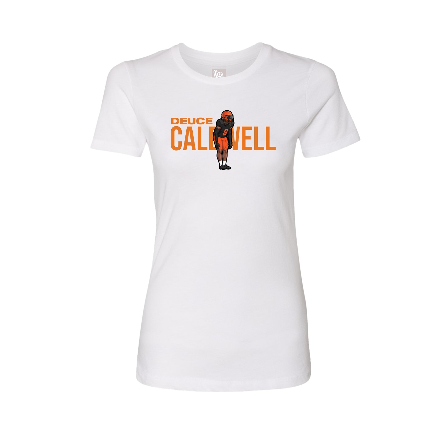 Fitted Women's Tee — Player Name in White