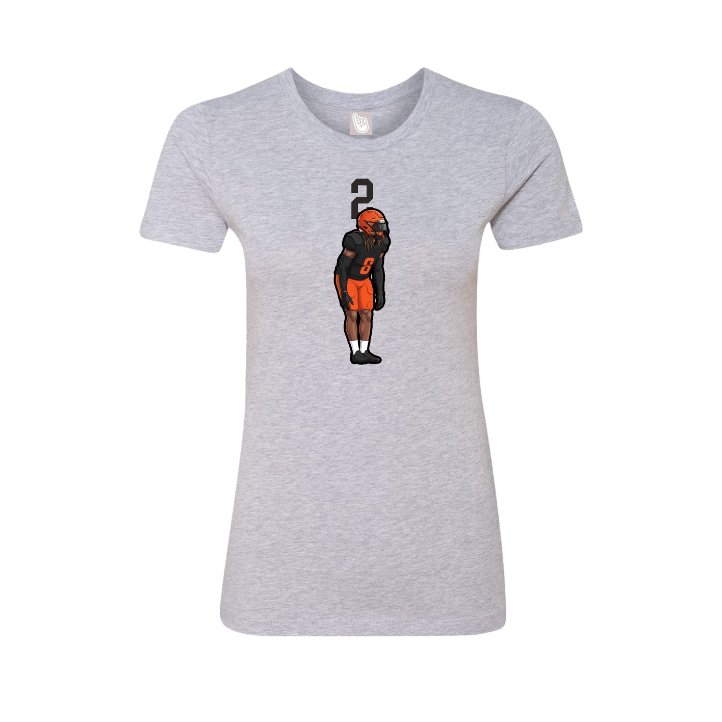 Fitted Women's Tee — Number Top in Grey