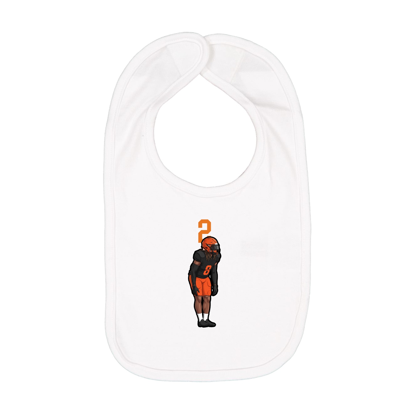 Infant Bib — Number Top in White