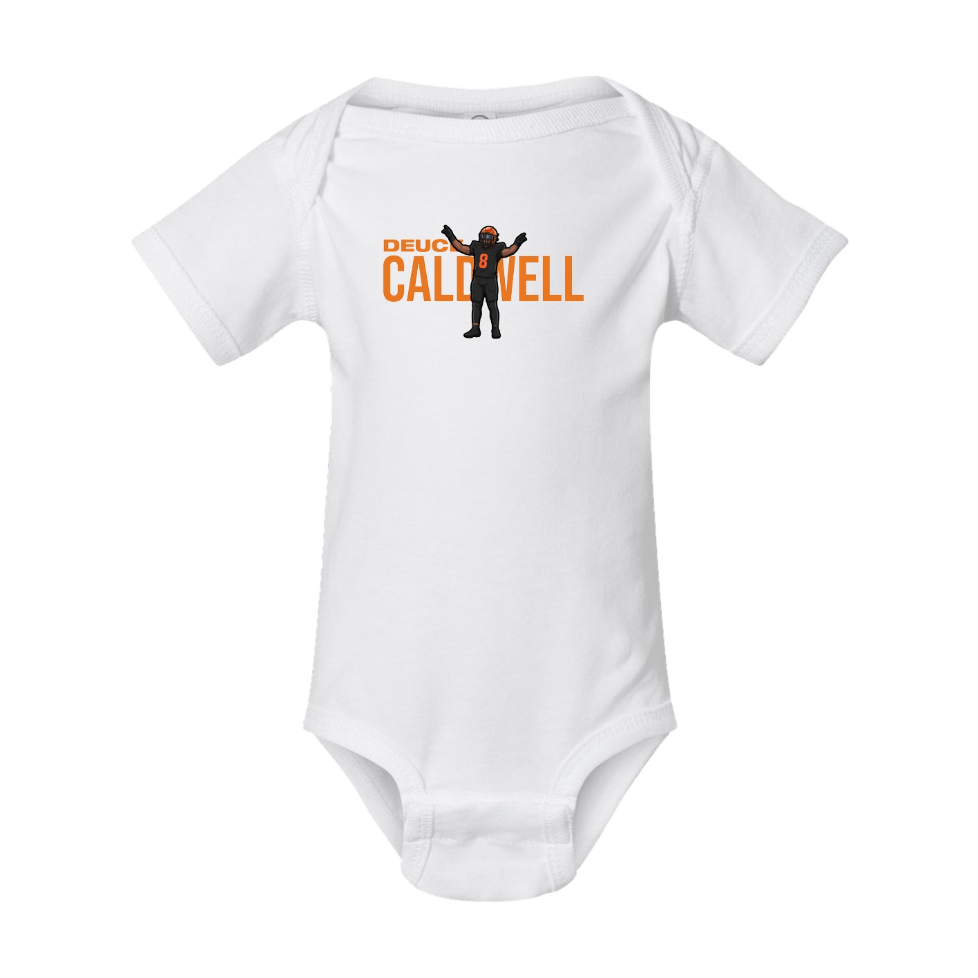 Baby Onesie — Player Name in White