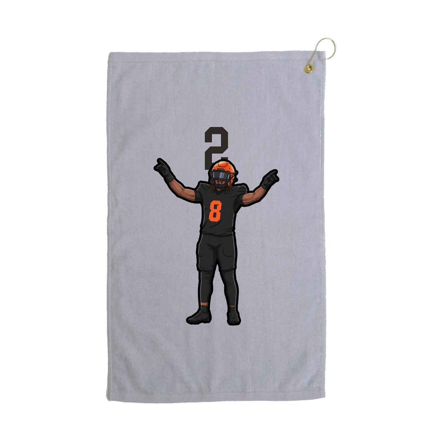 Golf Towel — Number Top in Grey