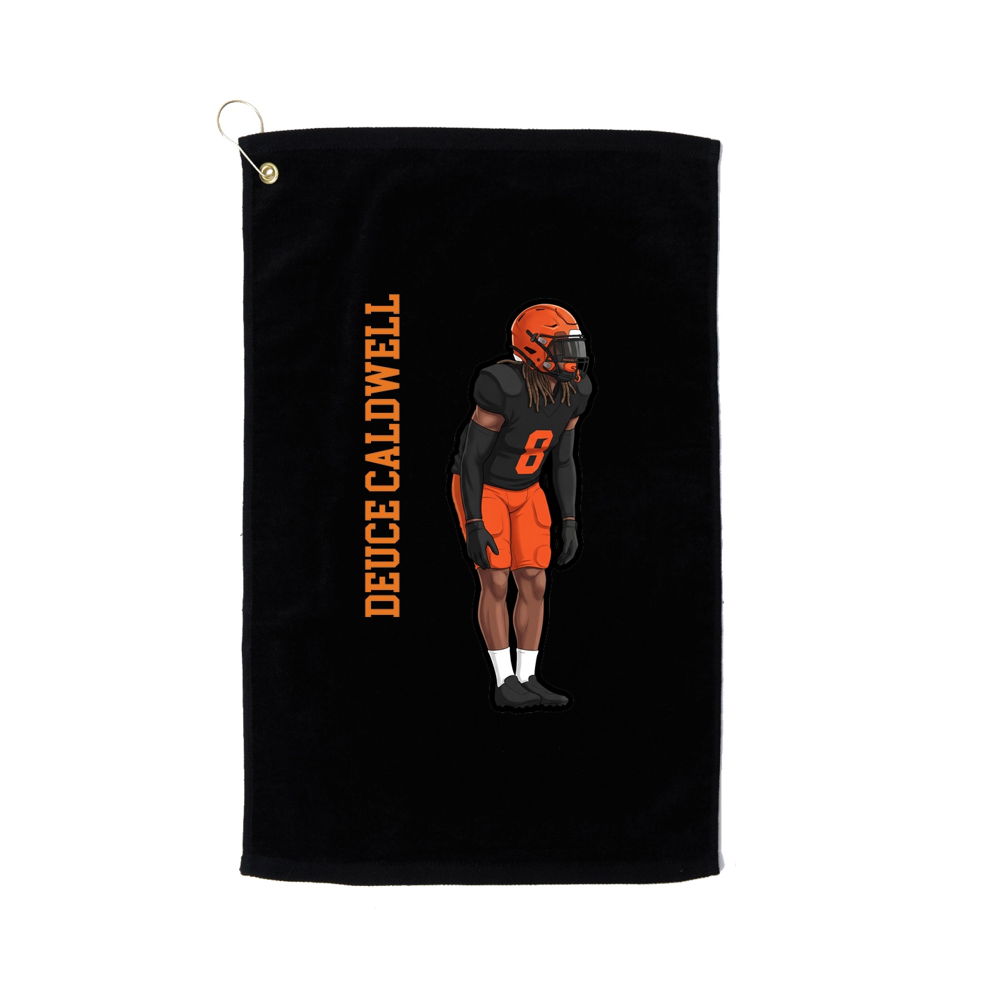 Golf Towel — Name Vertical in Black