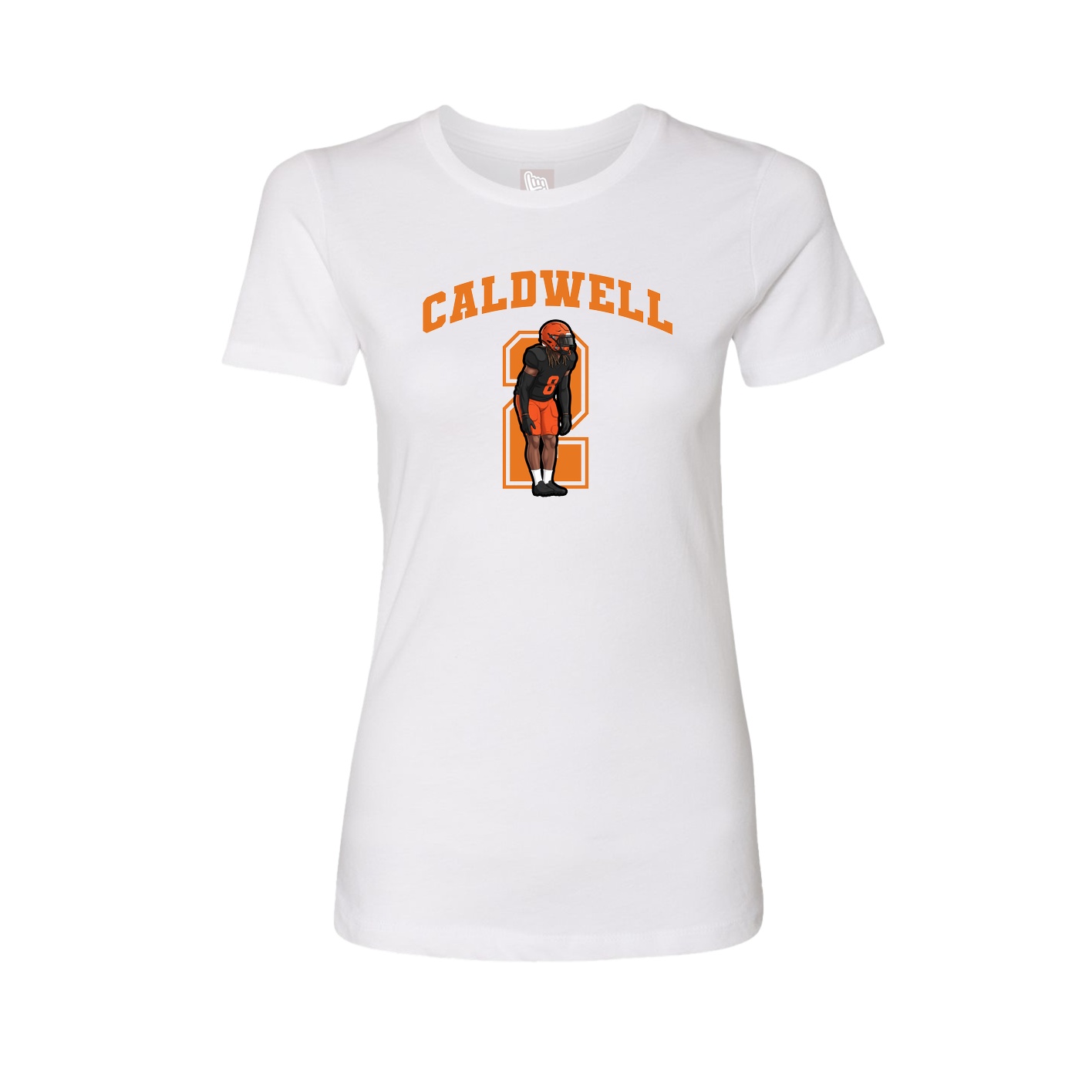 Fitted Women's Tee — Number in White