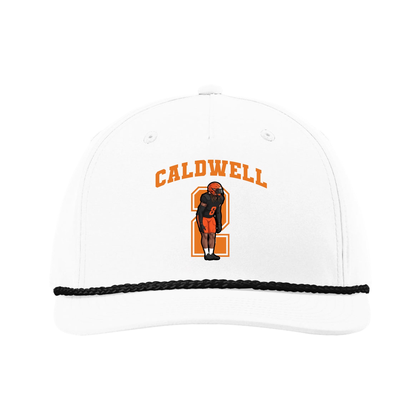 Five-Panel Classic Rope Cap — Number in White