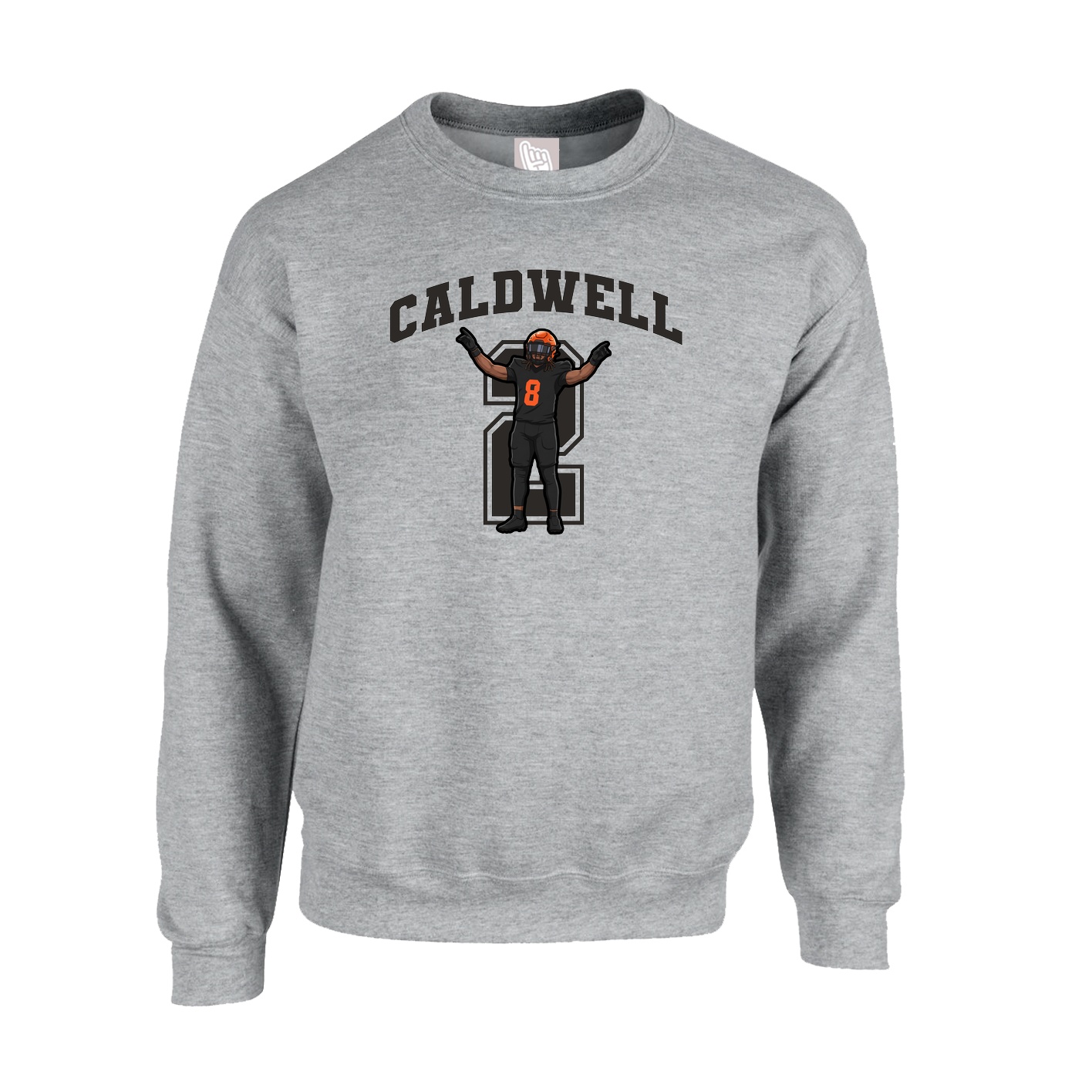 Fleece Crew — Number in Grey