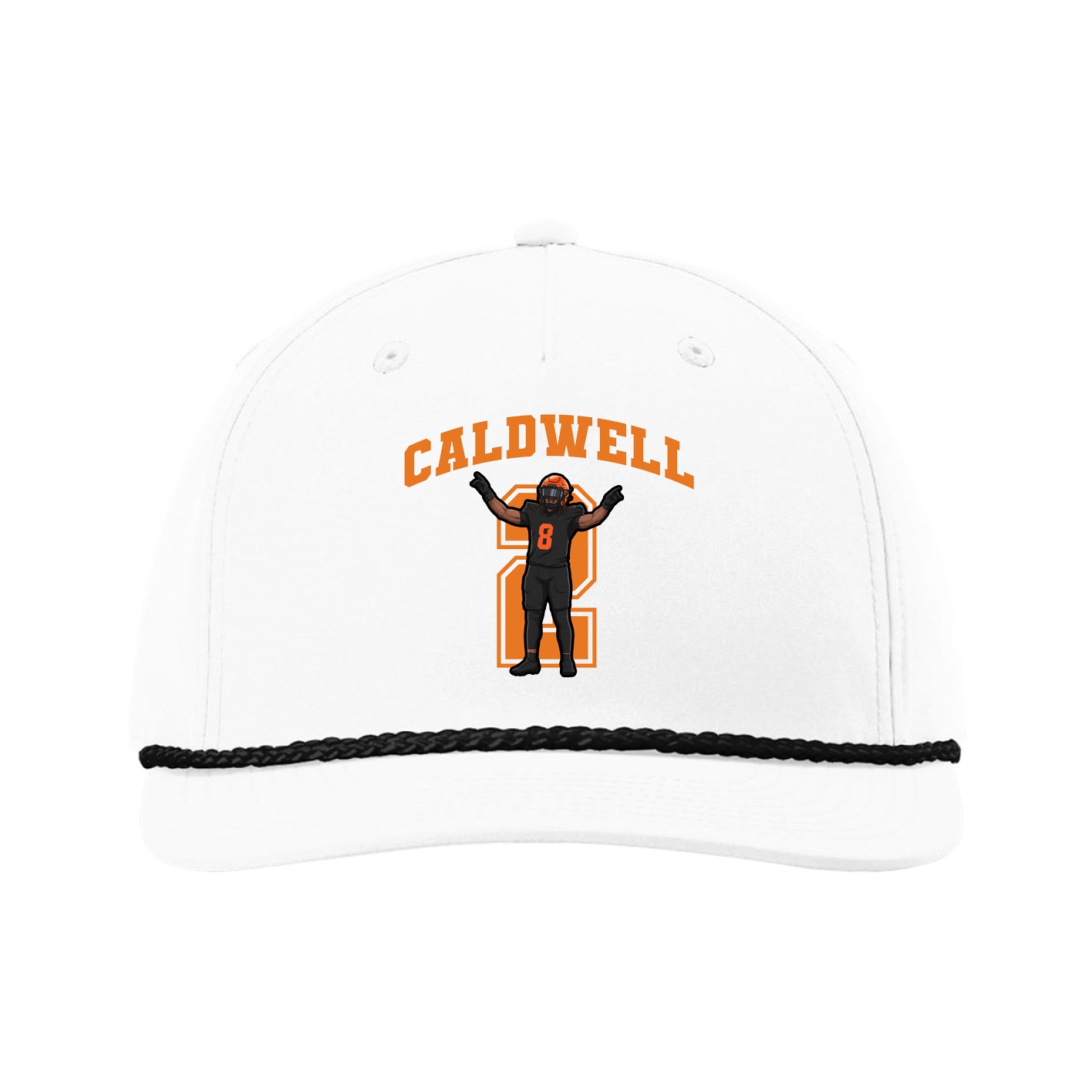 Five-Panel Classic Rope Cap — Number in White