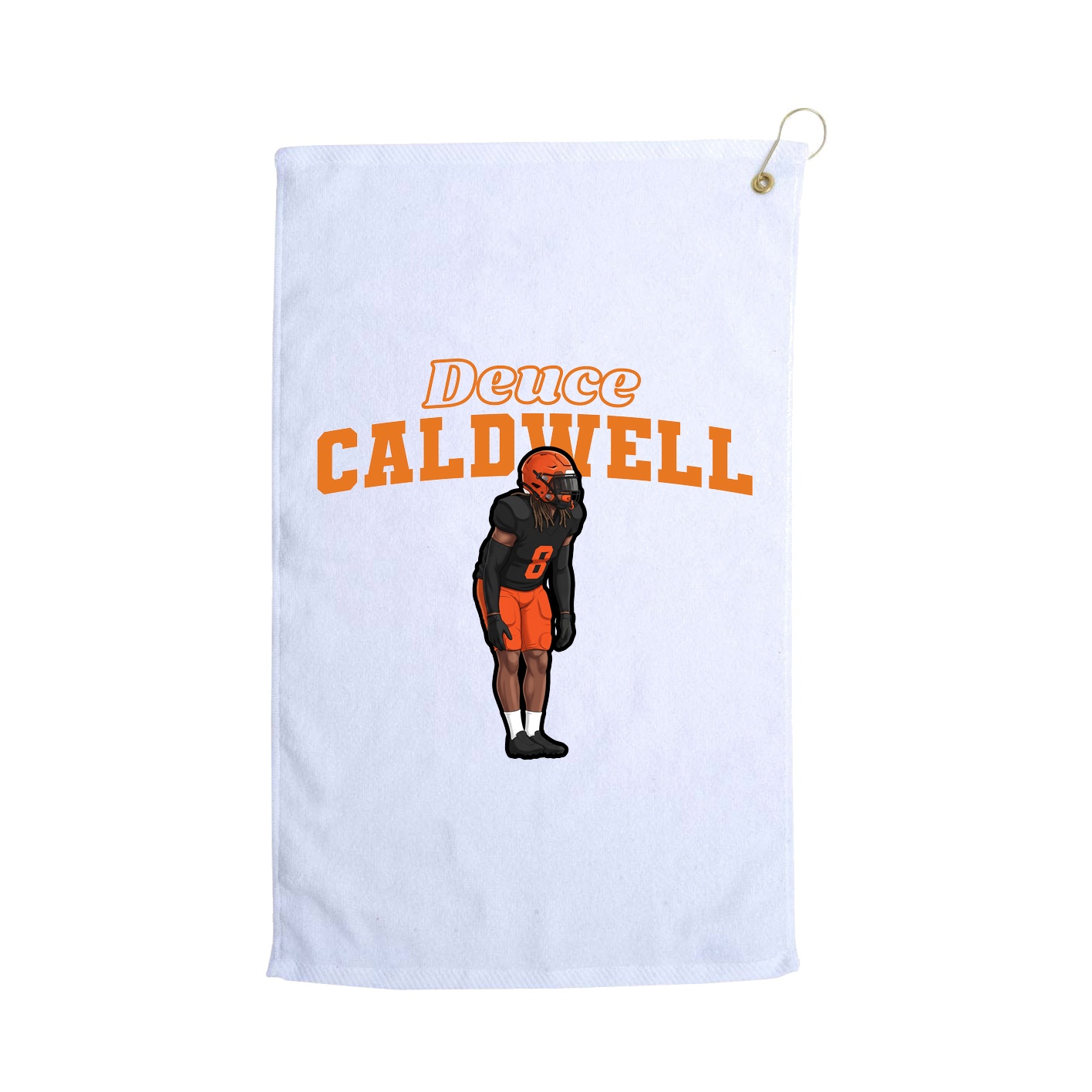 Golf Towel — Name Arch in White