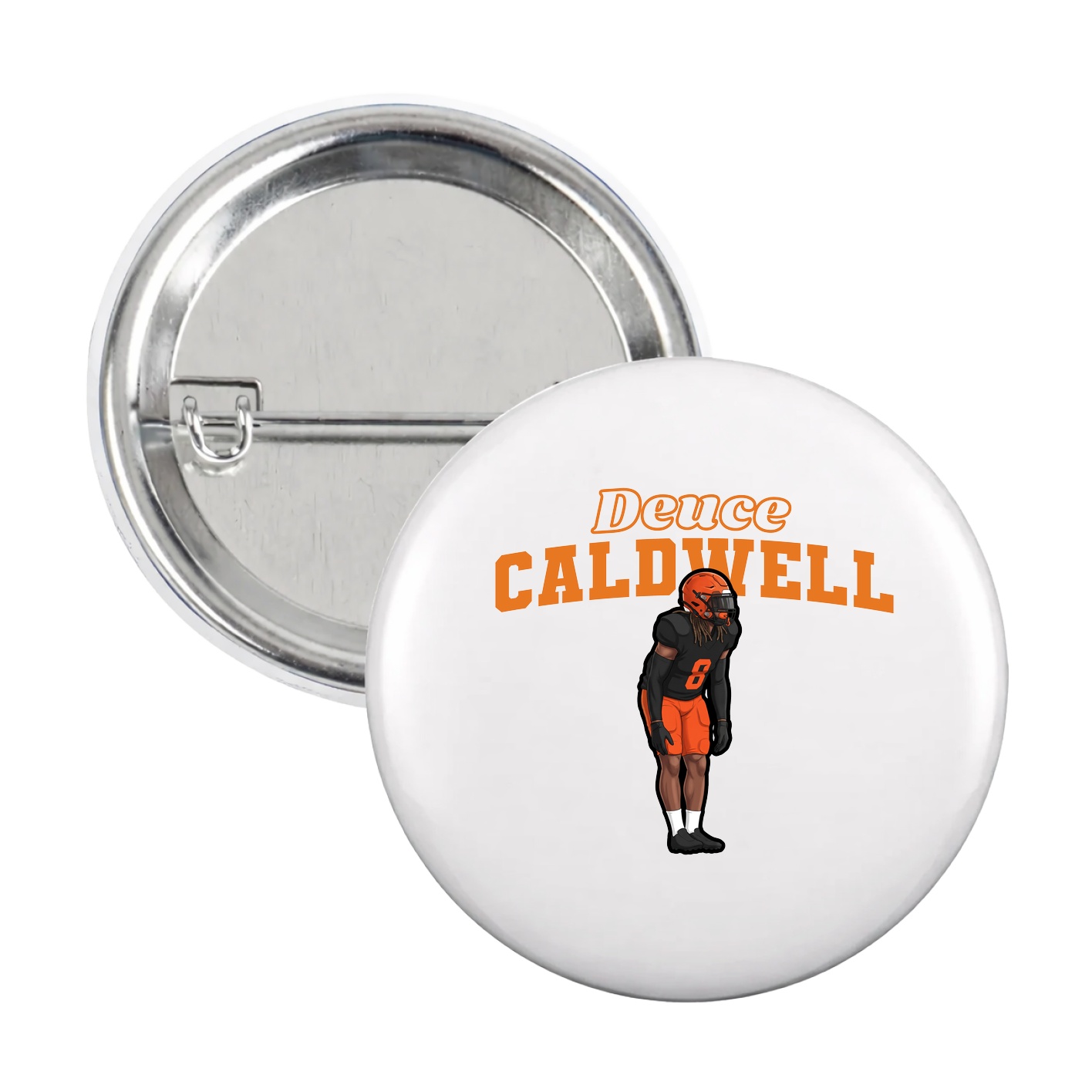 Game Day Button — Name Arch in White