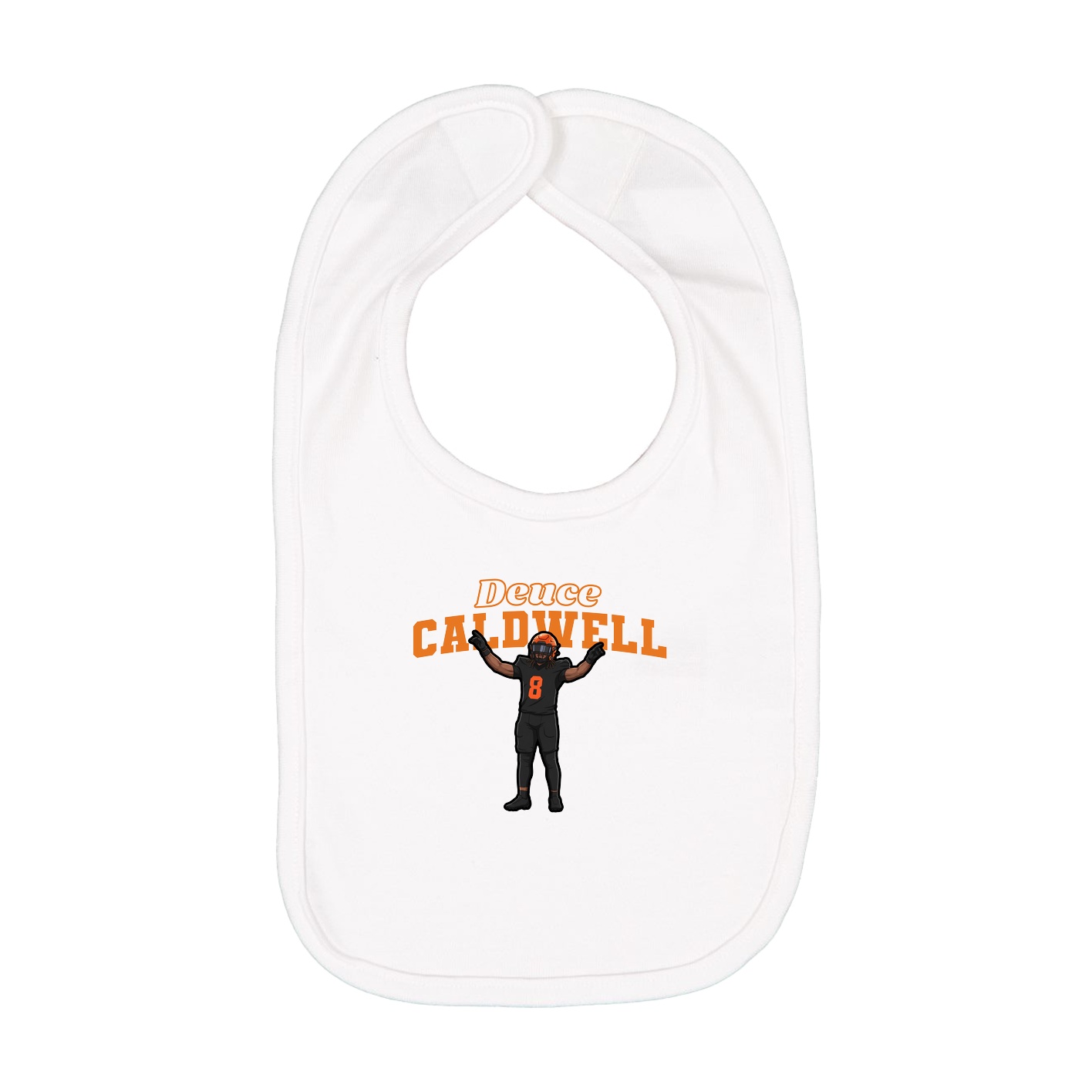 Infant Bib — Name Arch in White