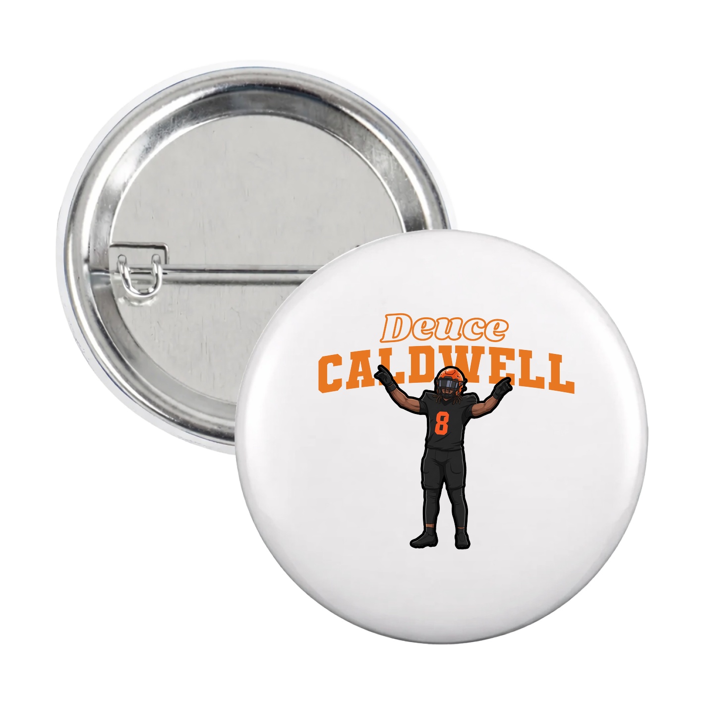 Game Day Button — Name Arch in White