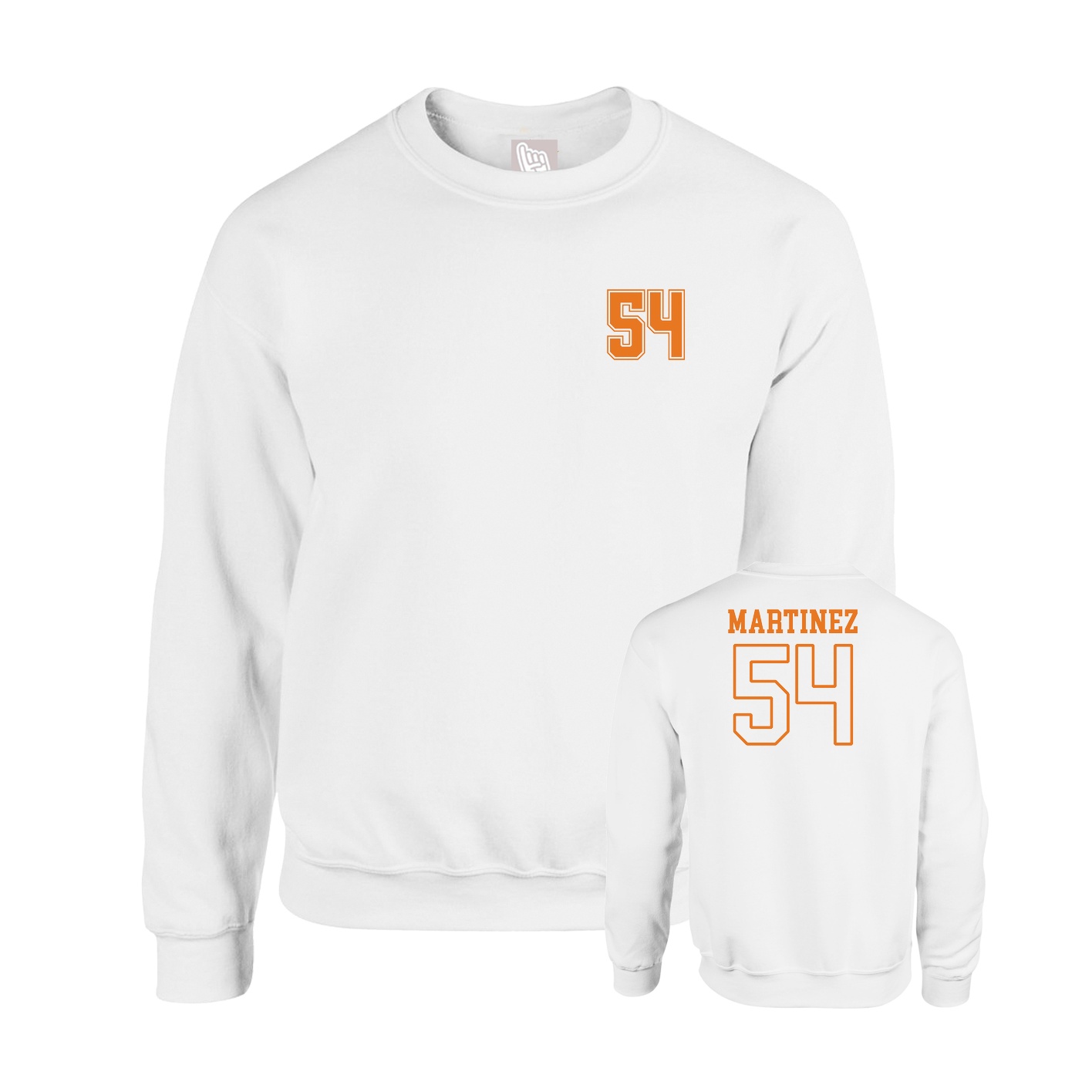 Fleece Crew — Chest Back in White