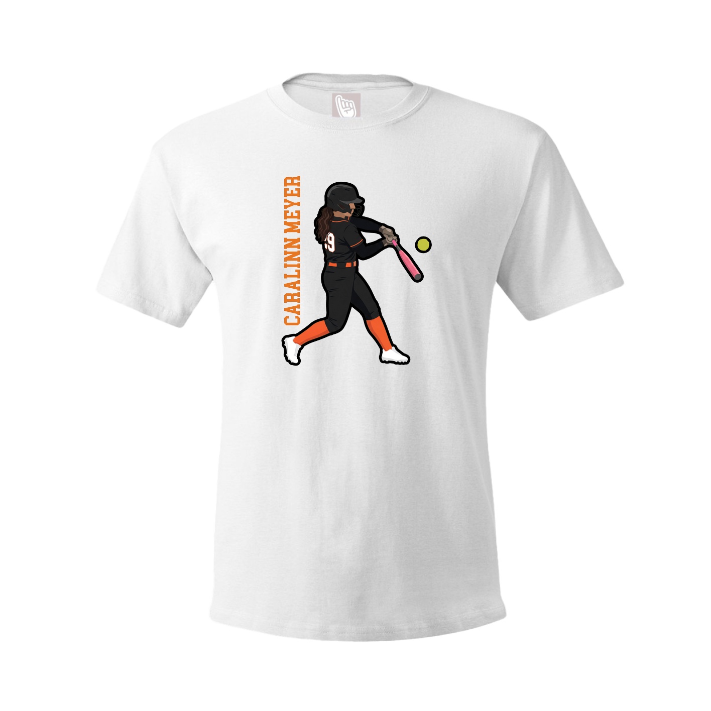 Youth Tee — Name Vertical in White