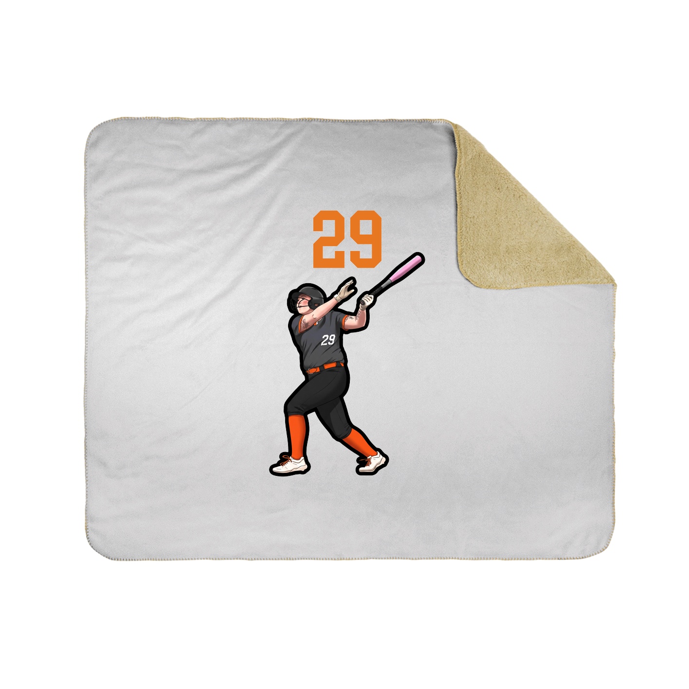Throw Blanket — Number Top in White