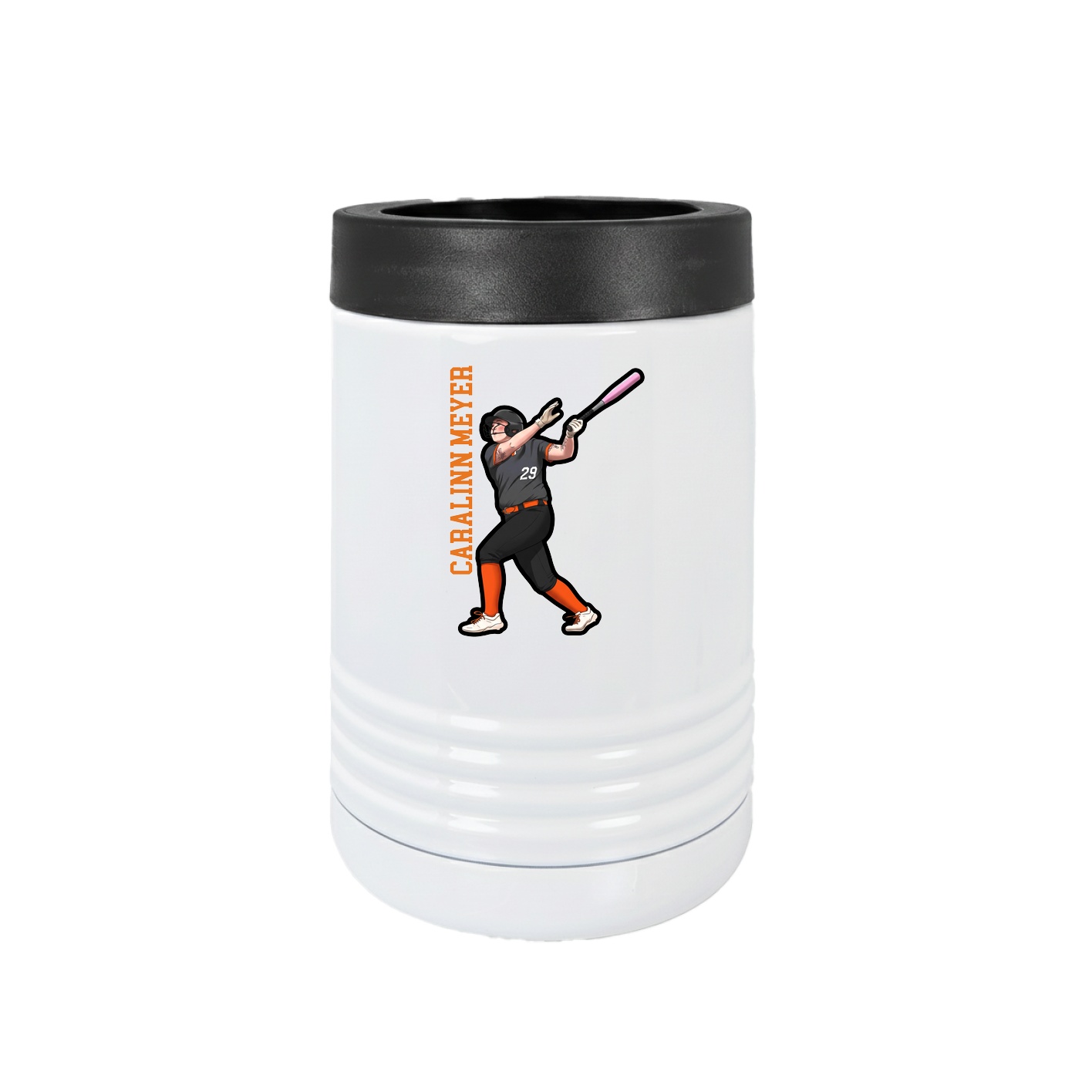 Beverage Holder — Name Vertical in White