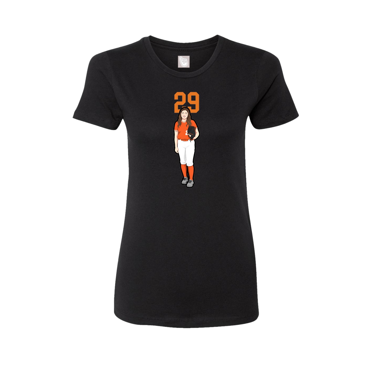 Fitted Women's Tee — Number Top in Black