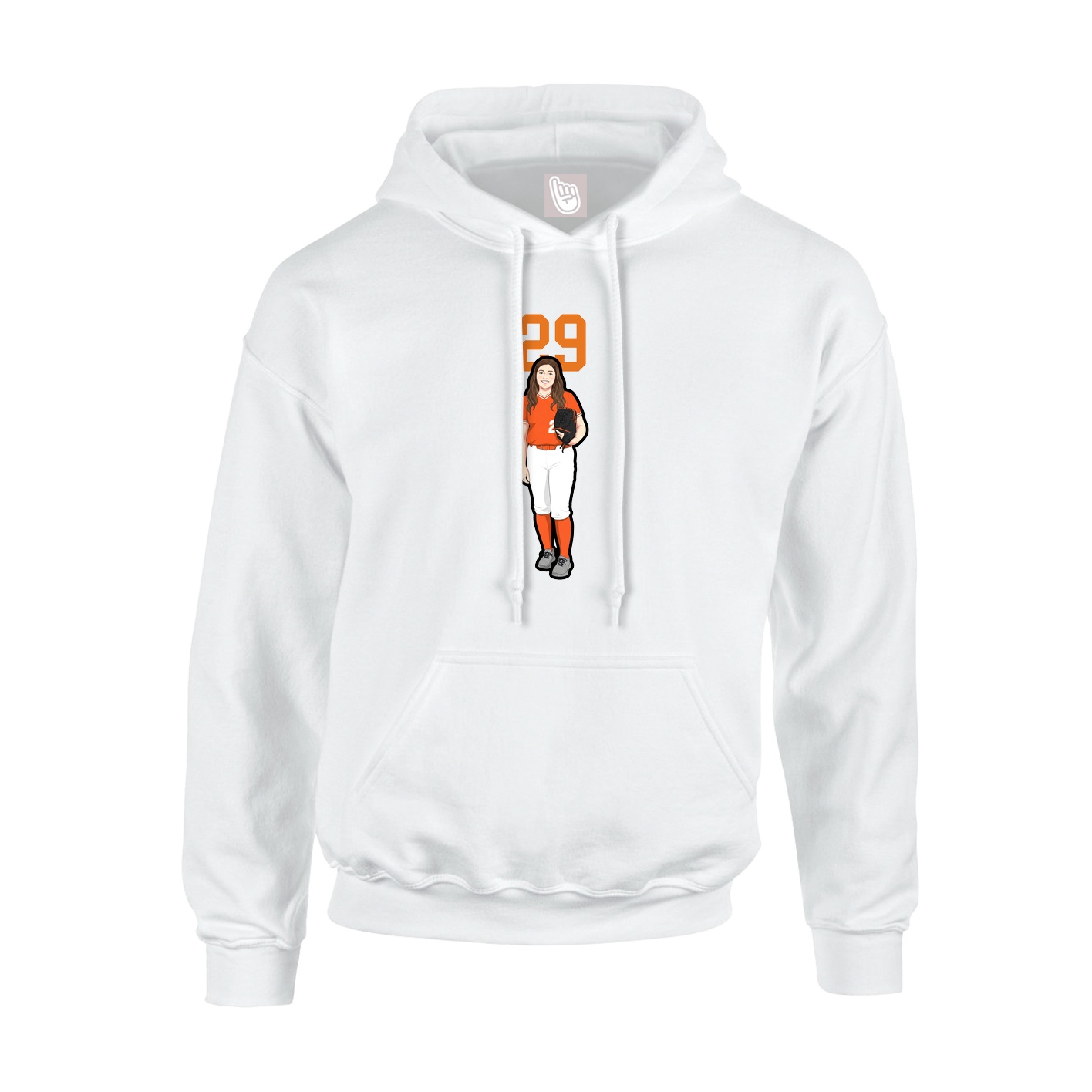 Youth Hoodie — Number Top in White