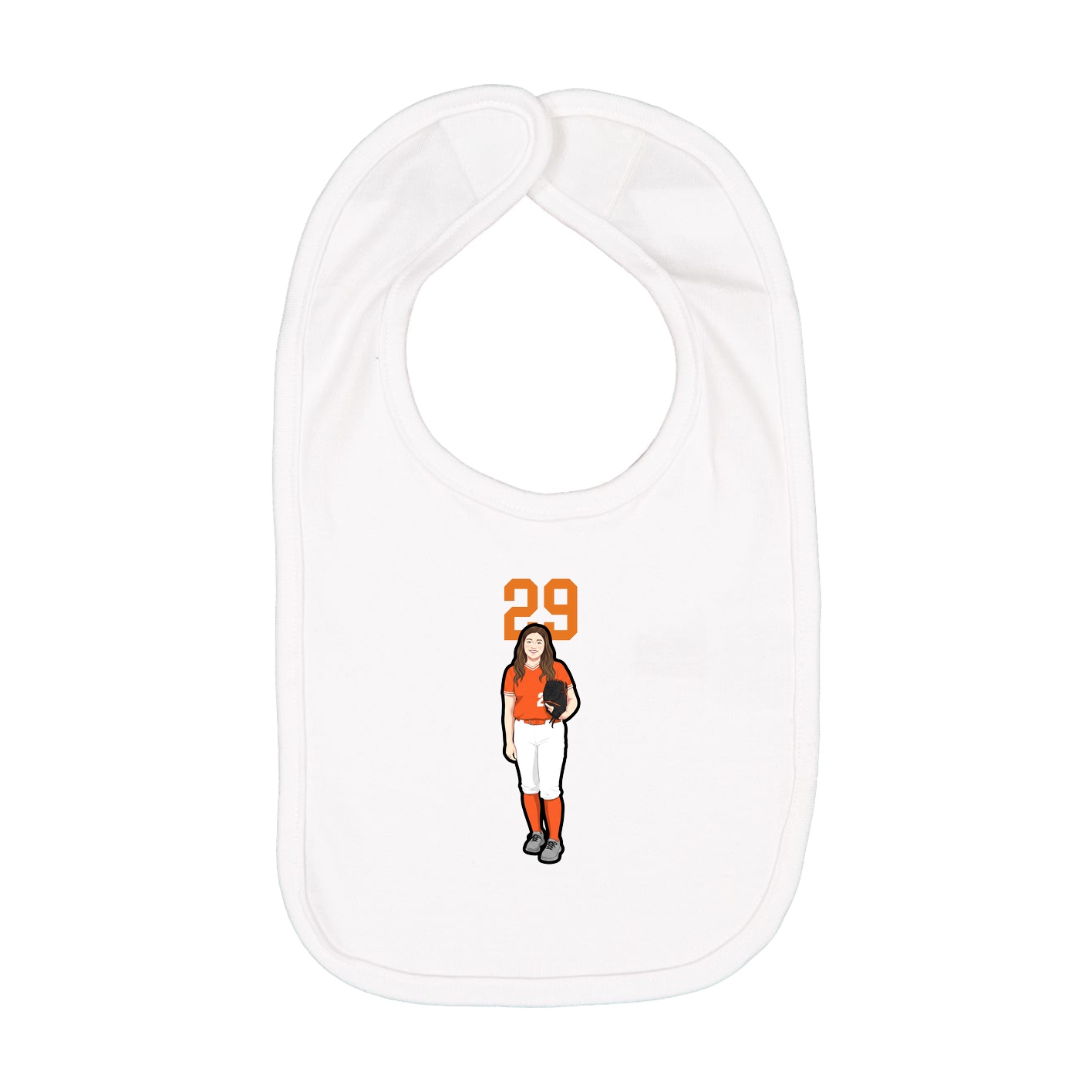 Infant Bib — Number Top in White