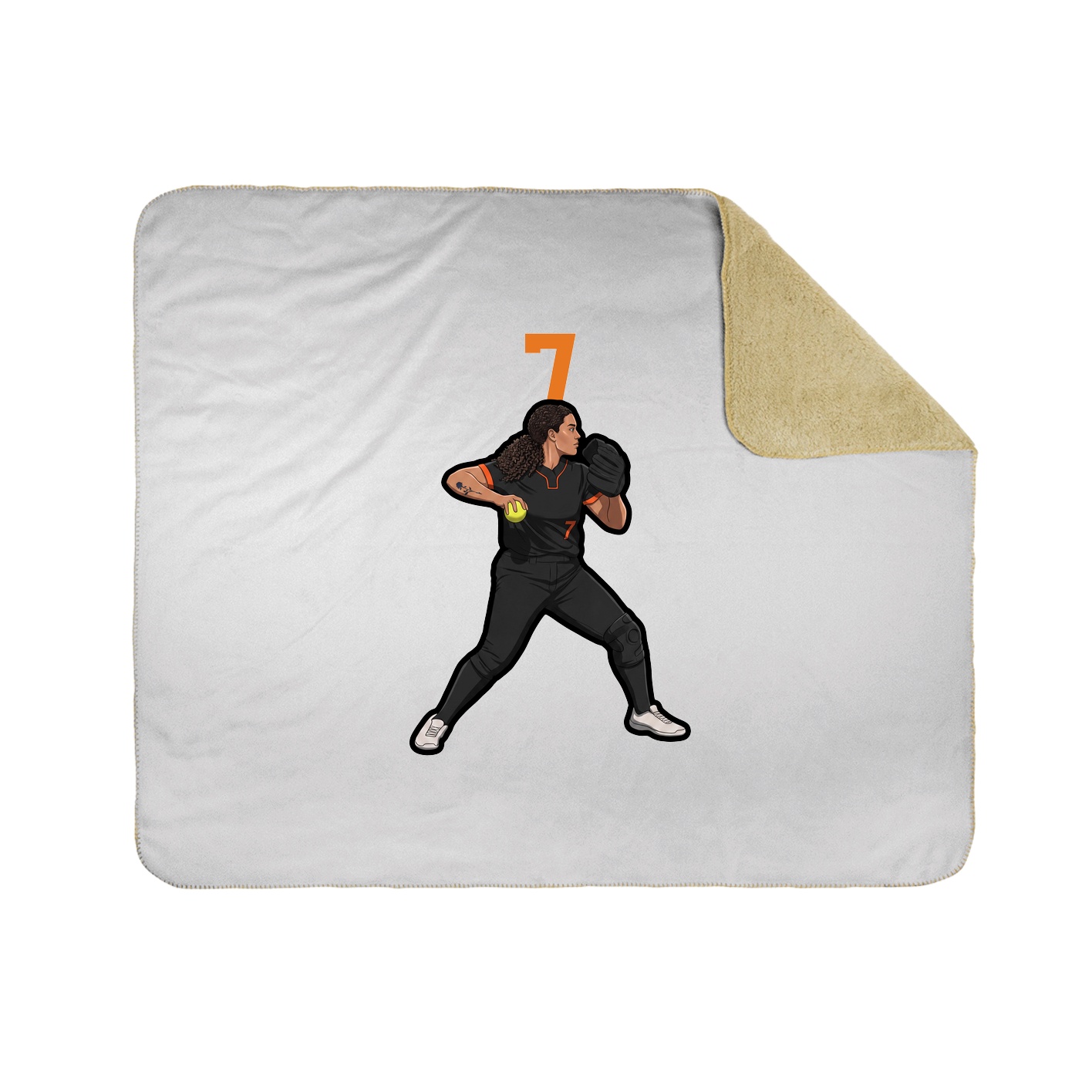 Throw Blanket — Number Top in White