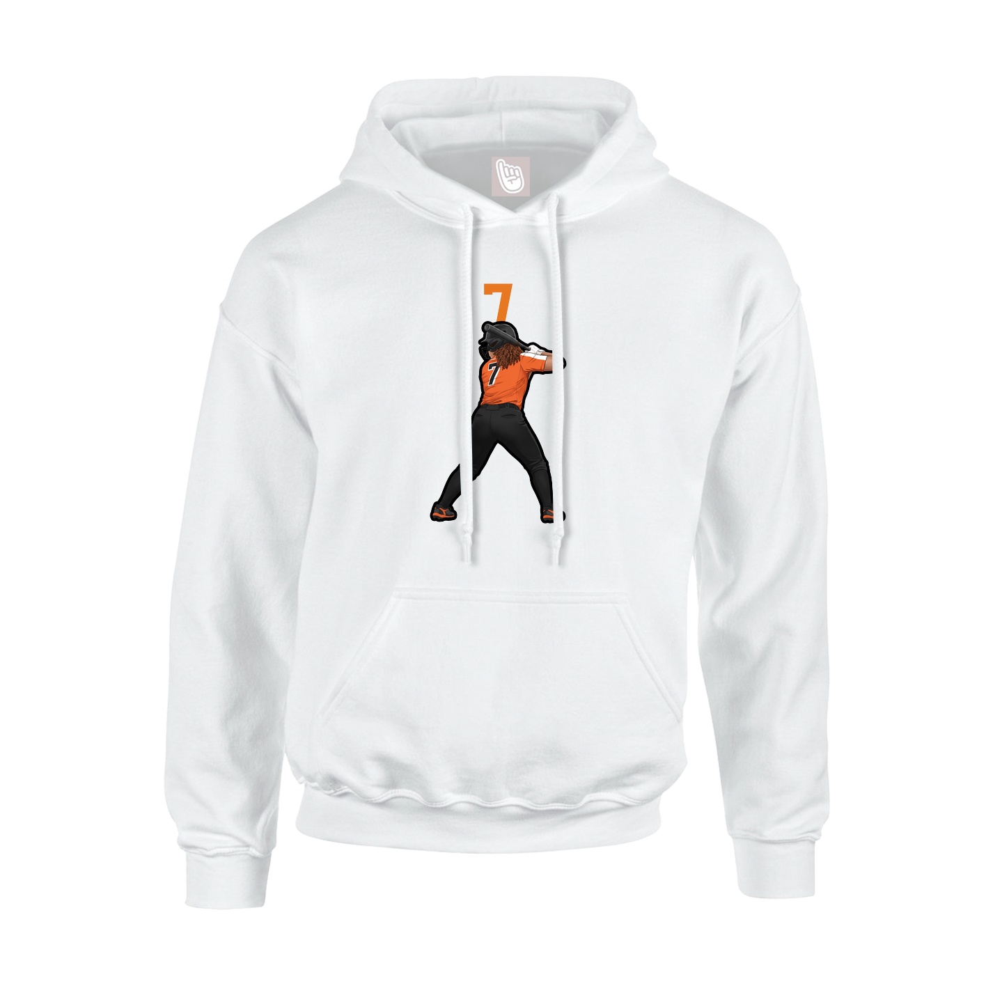 Youth Hoodie — Number Top in White