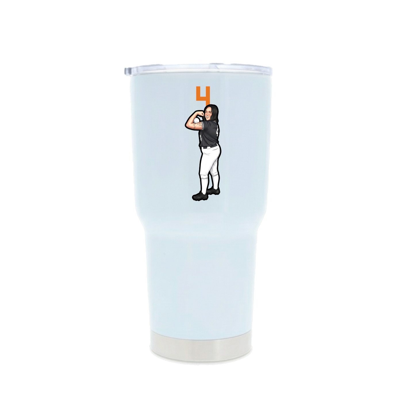 30oz Stainless Steel Tumbler — Number Top in White
