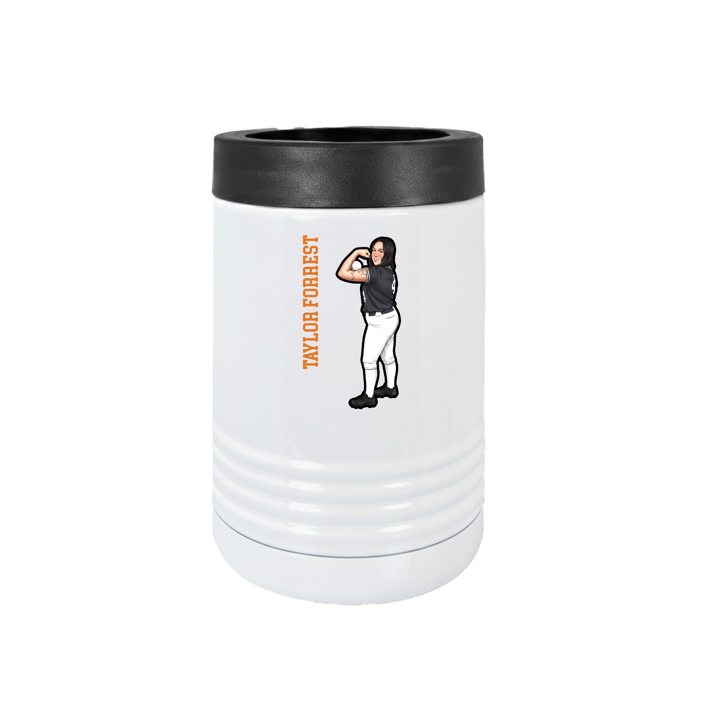 Beverage Holder — Name Vertical in White