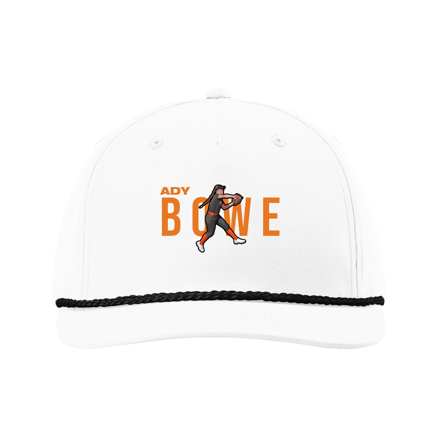 Five-Panel Classic Rope Cap — Player Name in White