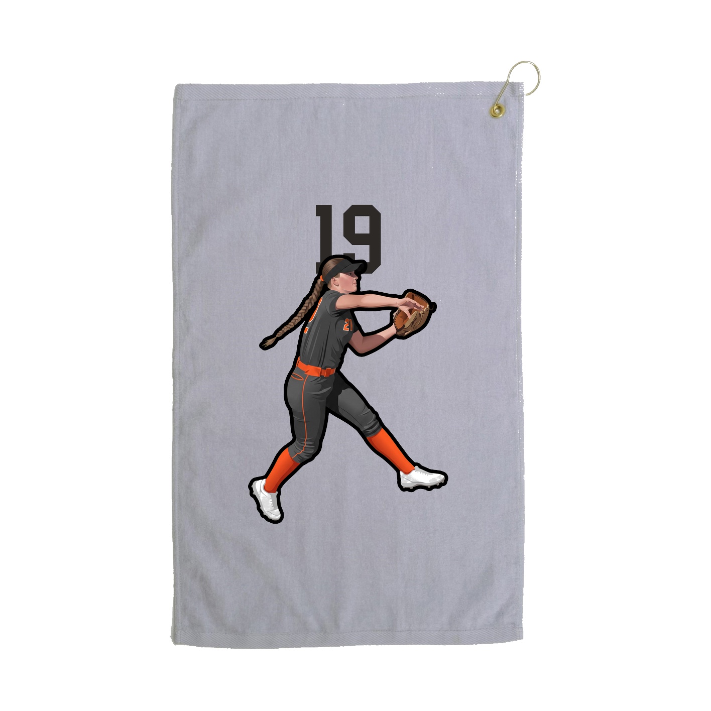 Golf Towel — Number Top in Grey