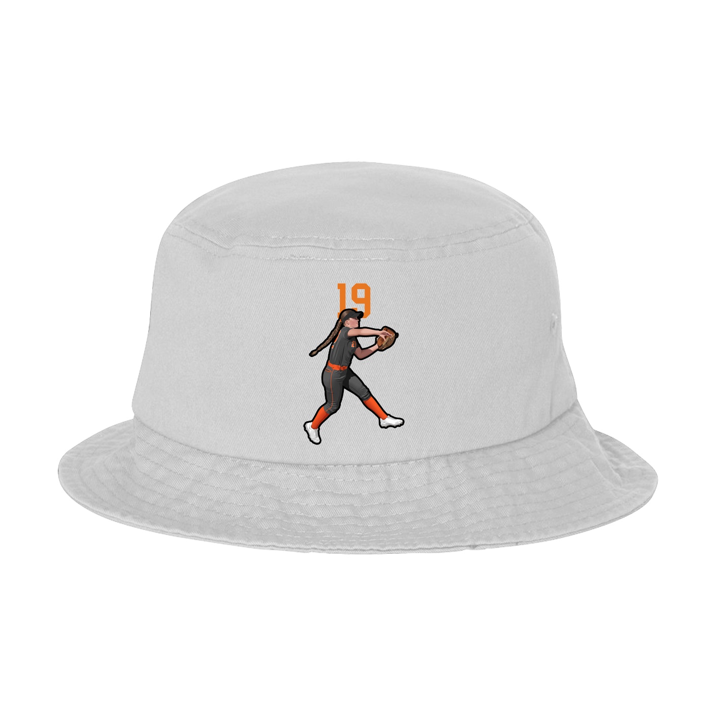 Bucket Cap — Number Top in White