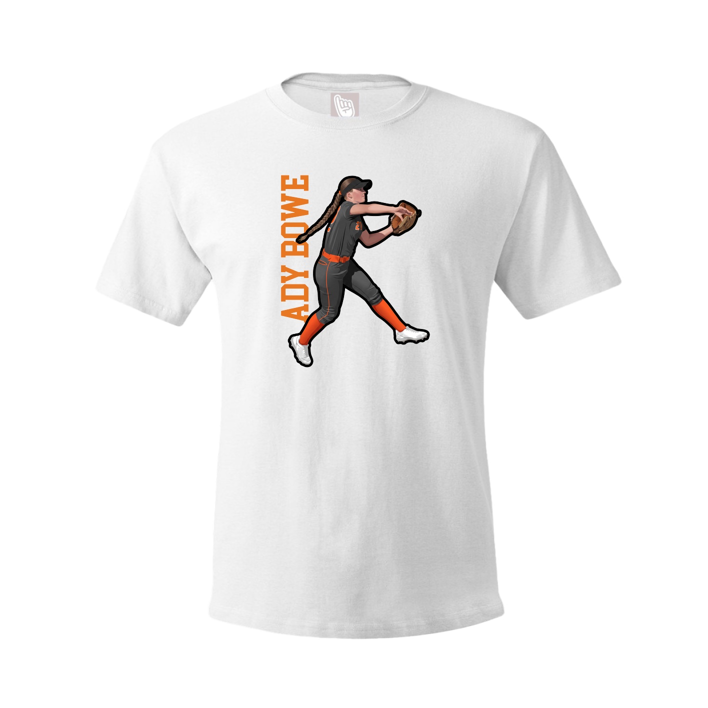 Tee — Name Vertical in White
