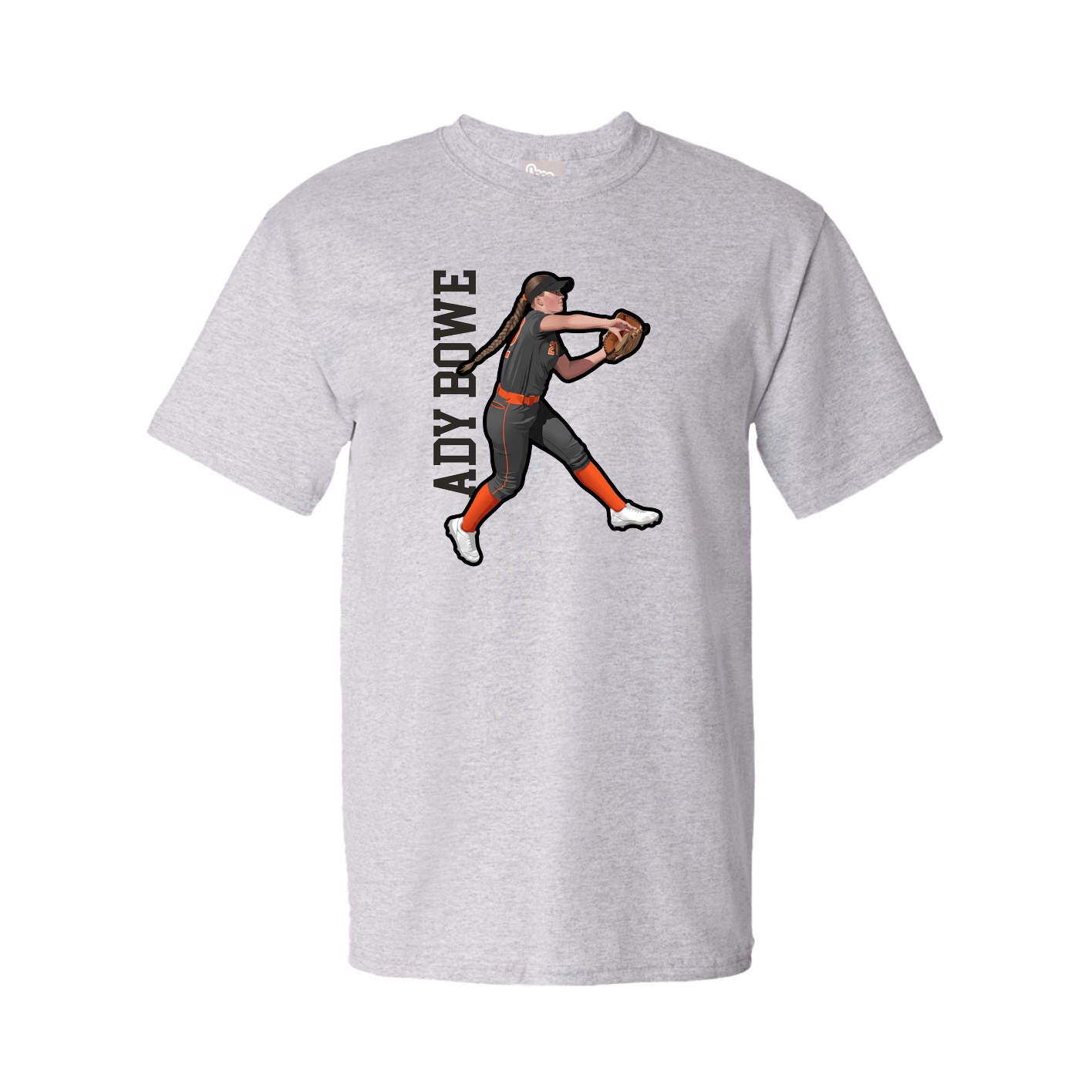 Youth Tee — Name Vertical in Grey
