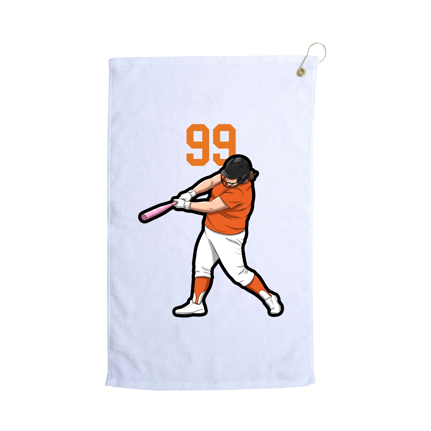 Golf Towel — Number Top in White