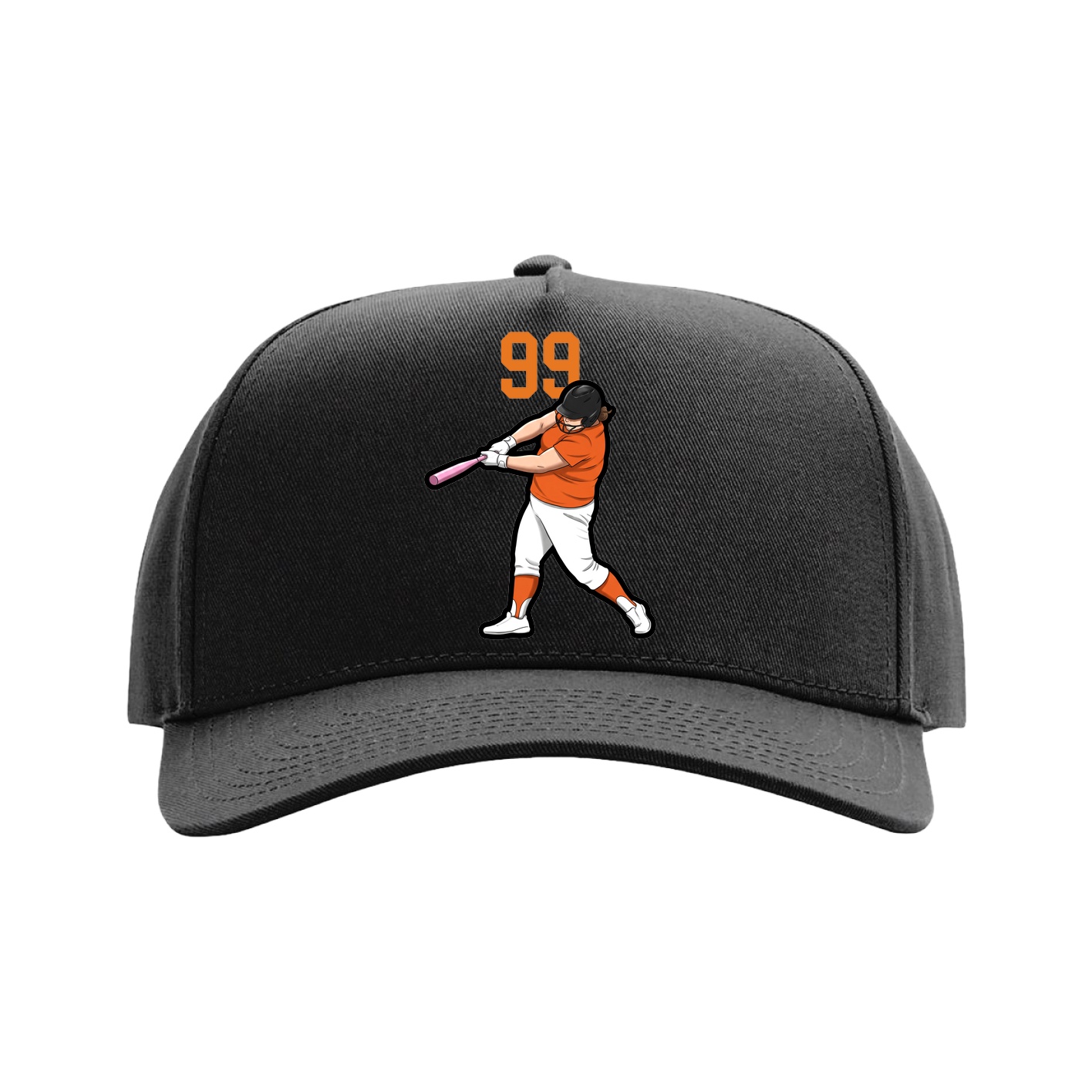 Full Fabric Five-Panel Champ Cap — Number Top in Black