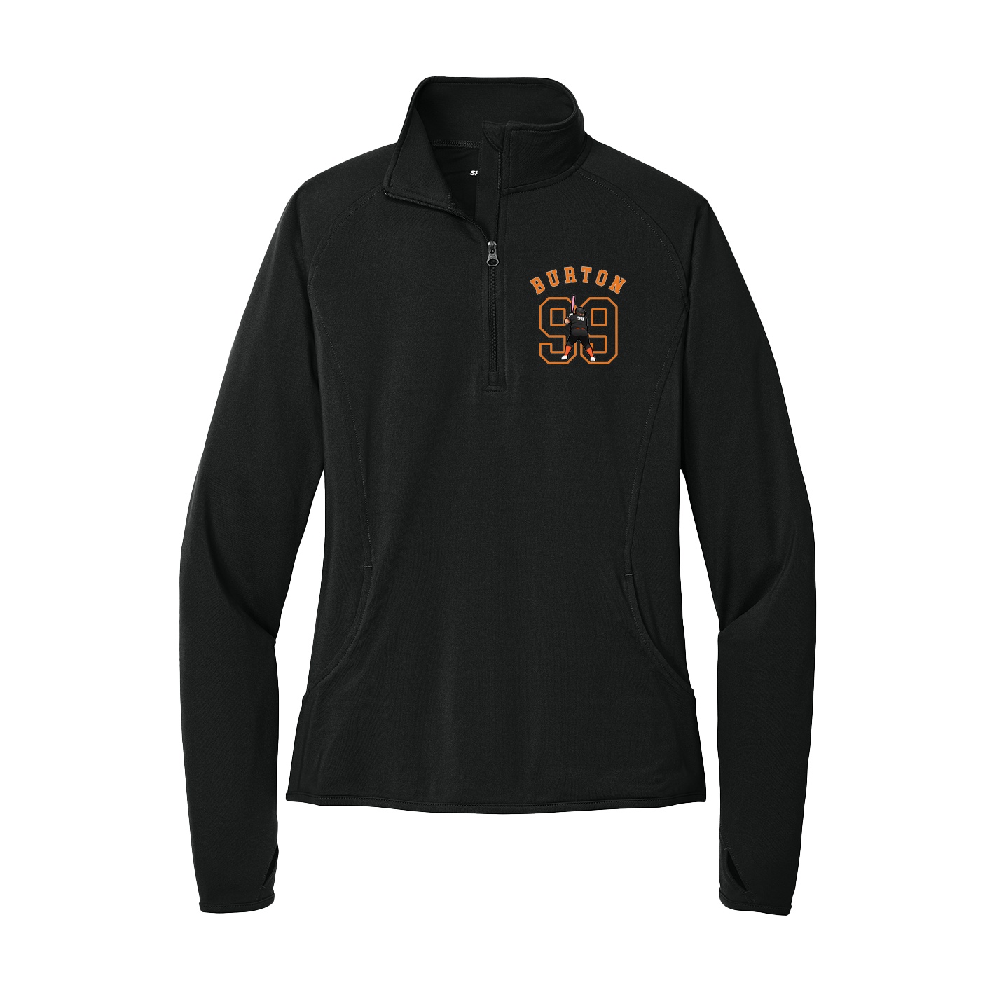 Women's Q-Zip Pullover — Shirsey Arch in Black