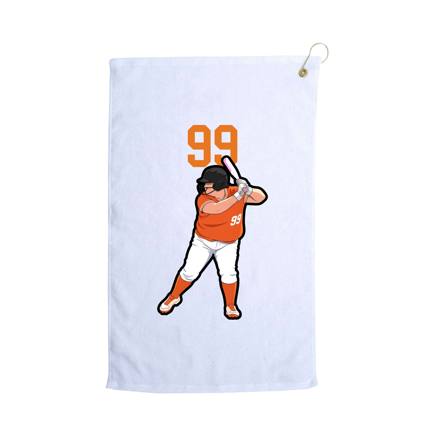 Golf Towel — Number Top in White
