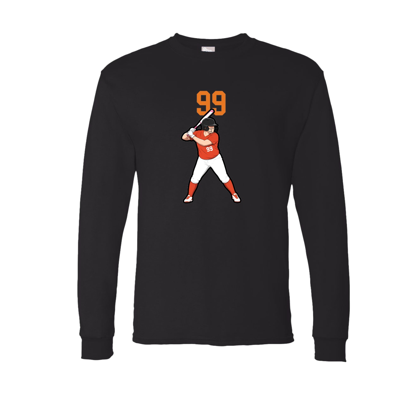 Long Sleeve Tee — Number Top in Black