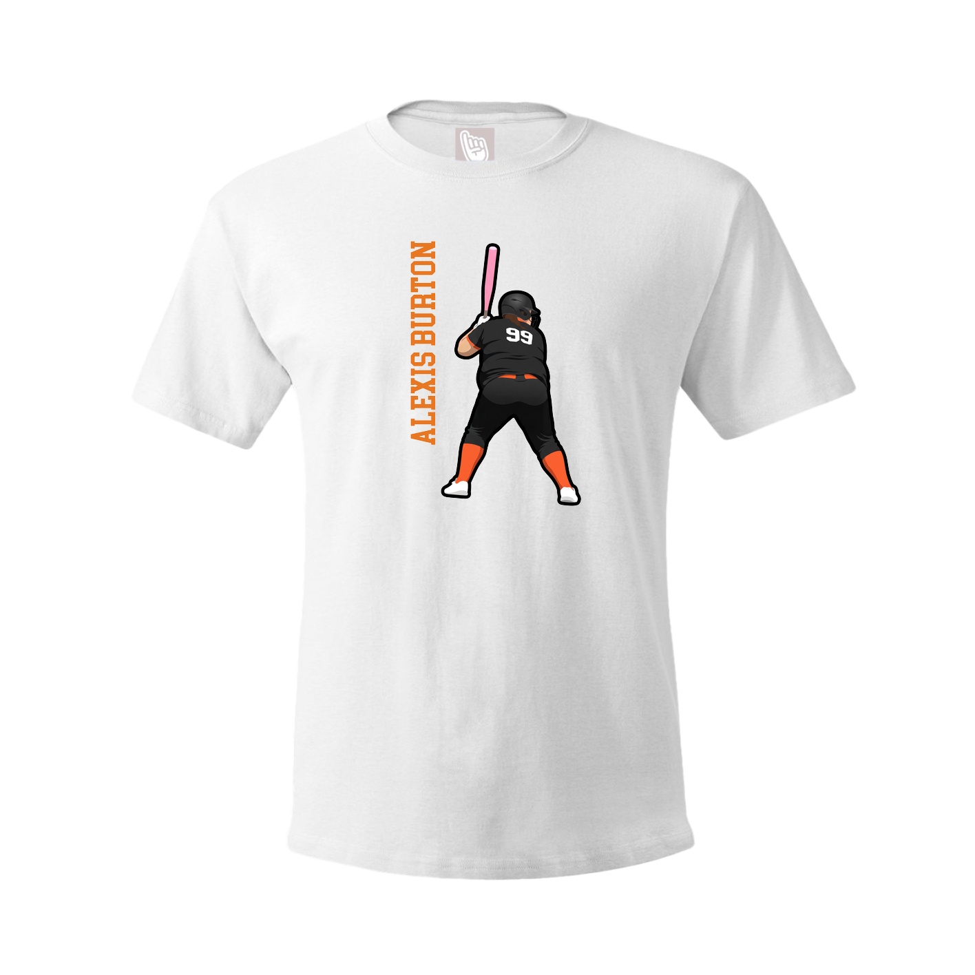 Tee — Name Vertical in White