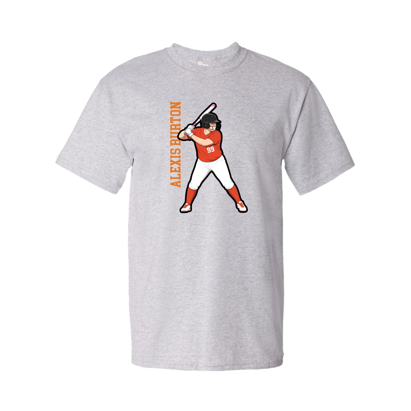 Tee — Name Vertical in Grey