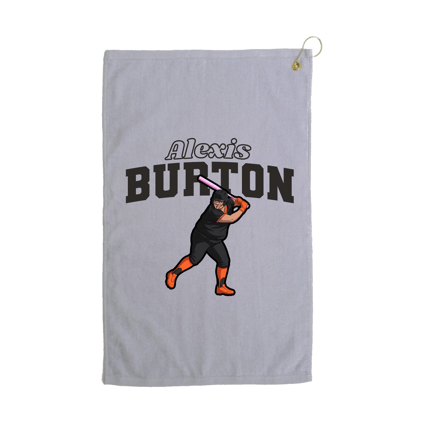 Golf Towel — Name Arch in Grey