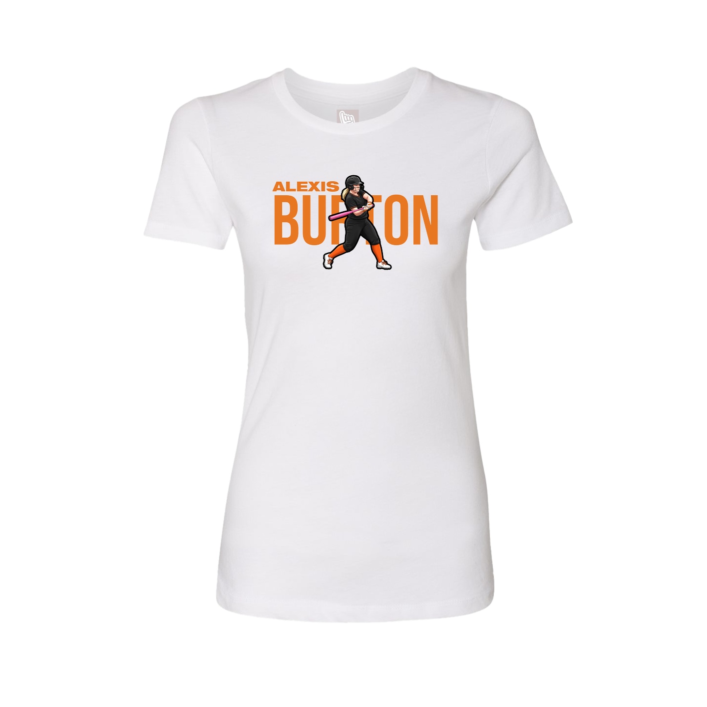 Fitted Women's Tee — Player Name in White