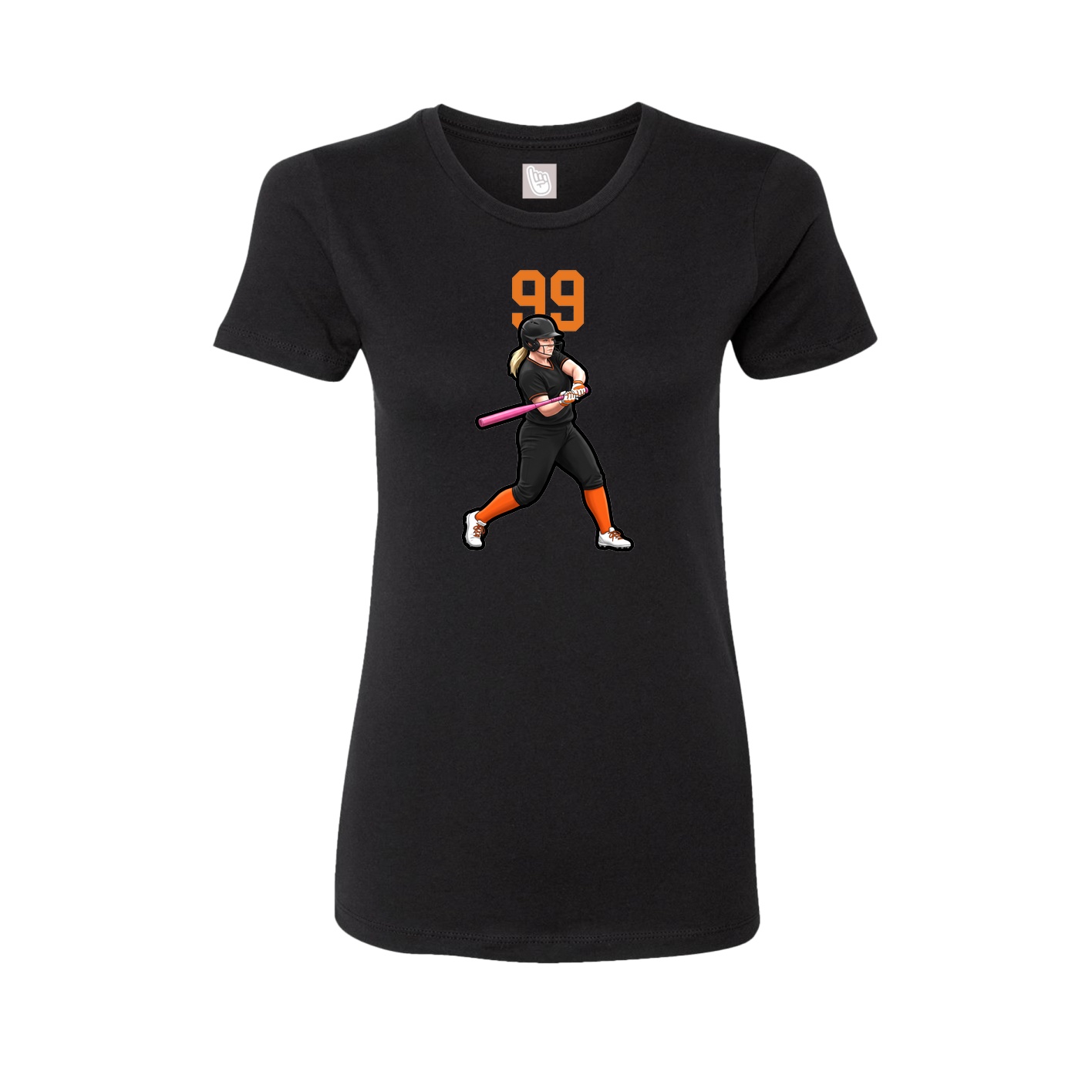 Fitted Women's Tee — Number Top in Black