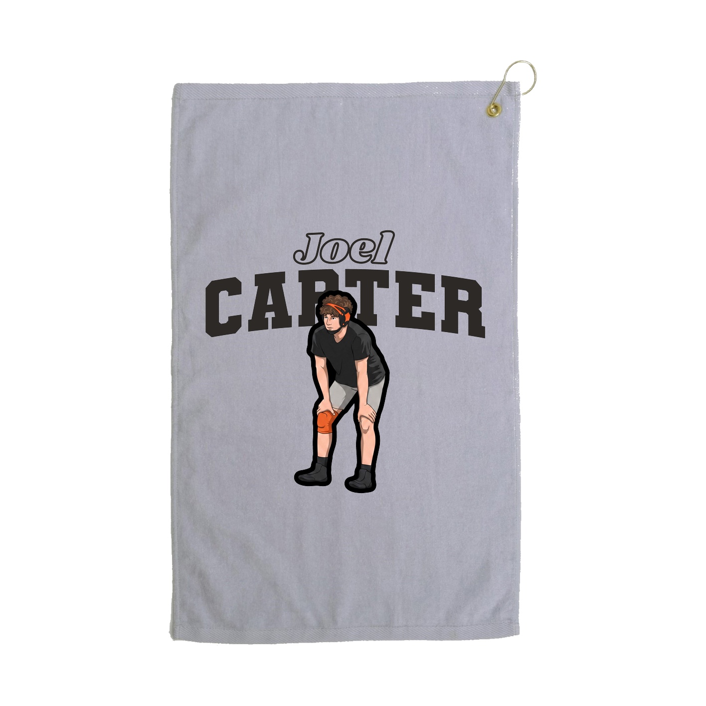 Golf Towel — Name Arch in Grey
