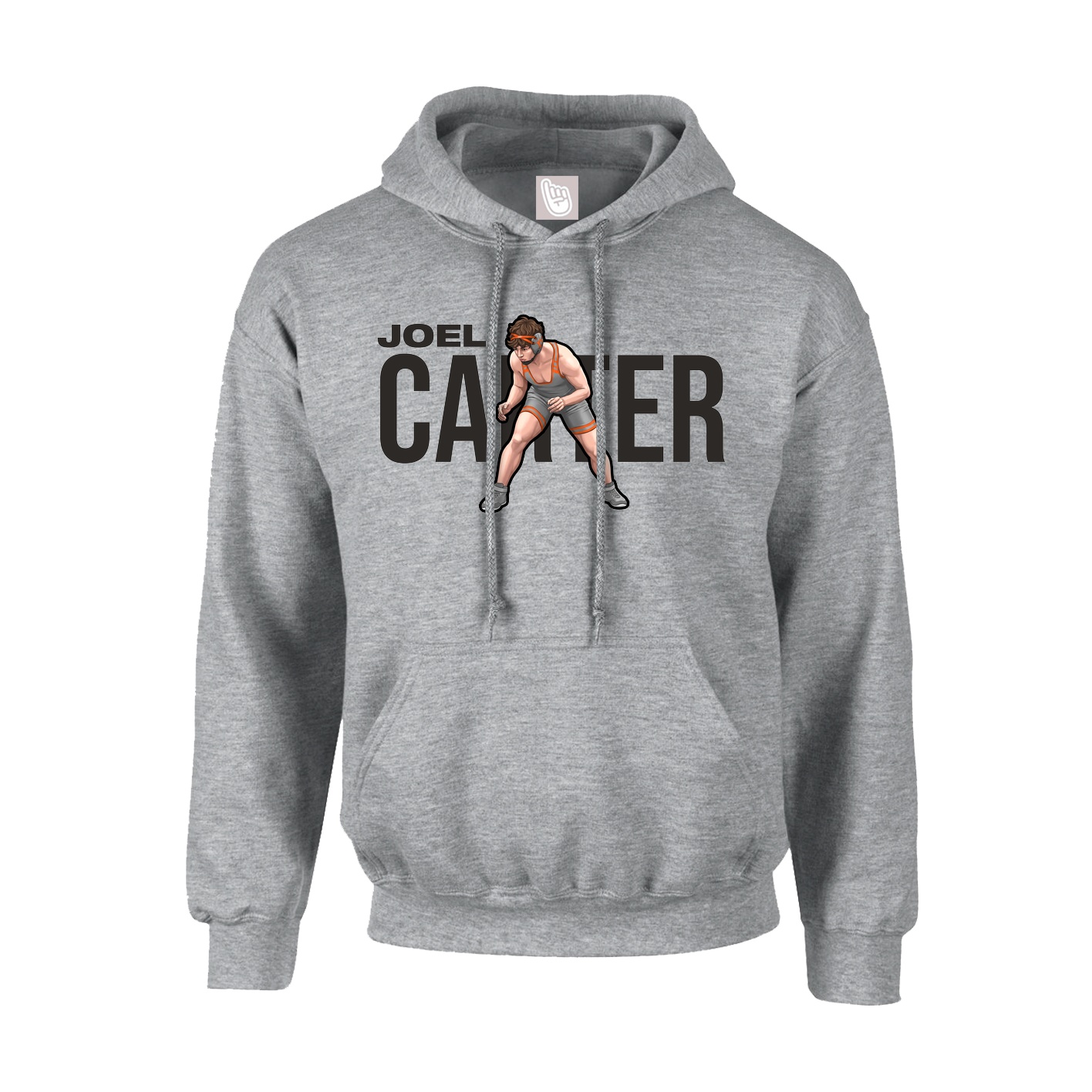 Hoodie — Player Name in Grey