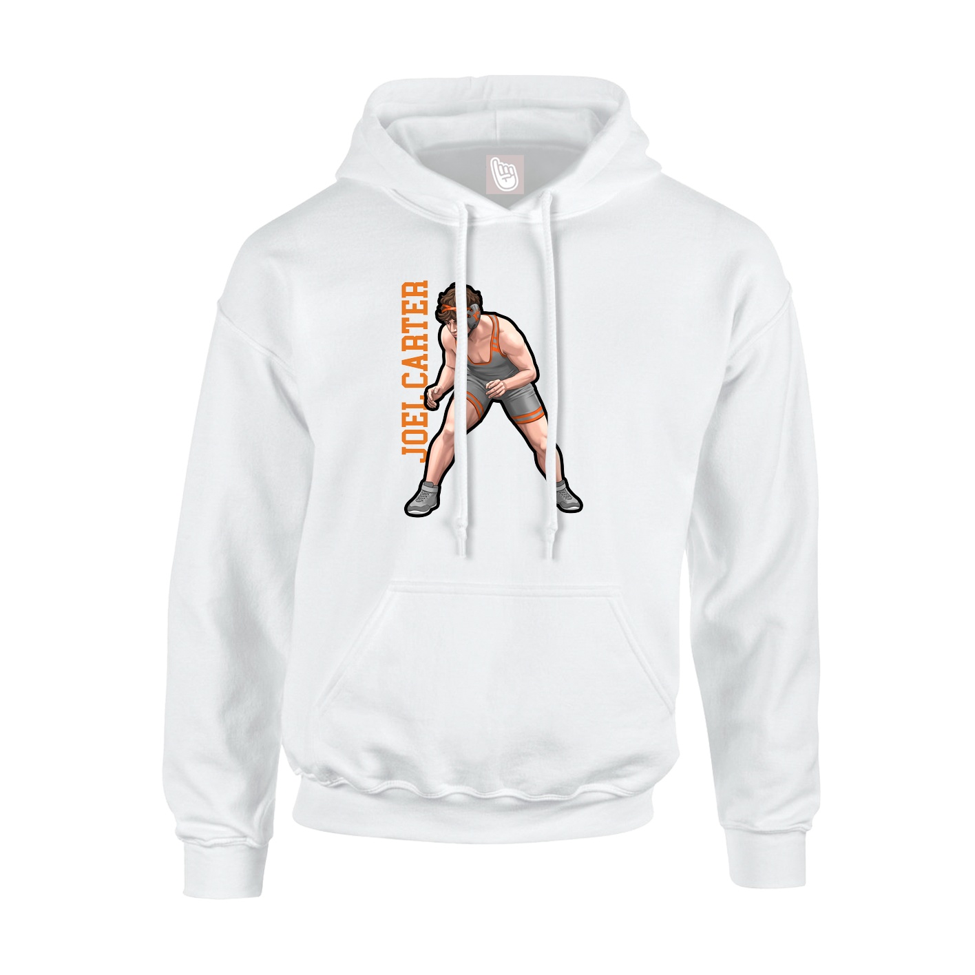 Youth Hoodie — Name Vertical in White