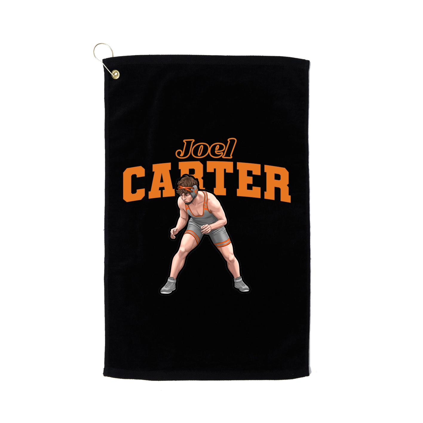 Golf Towel — Name Arch in Black