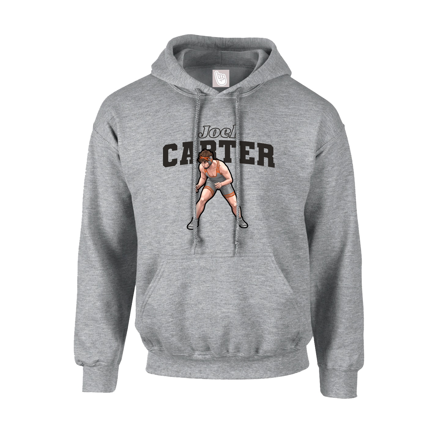 Hoodie — Name Arch in Grey