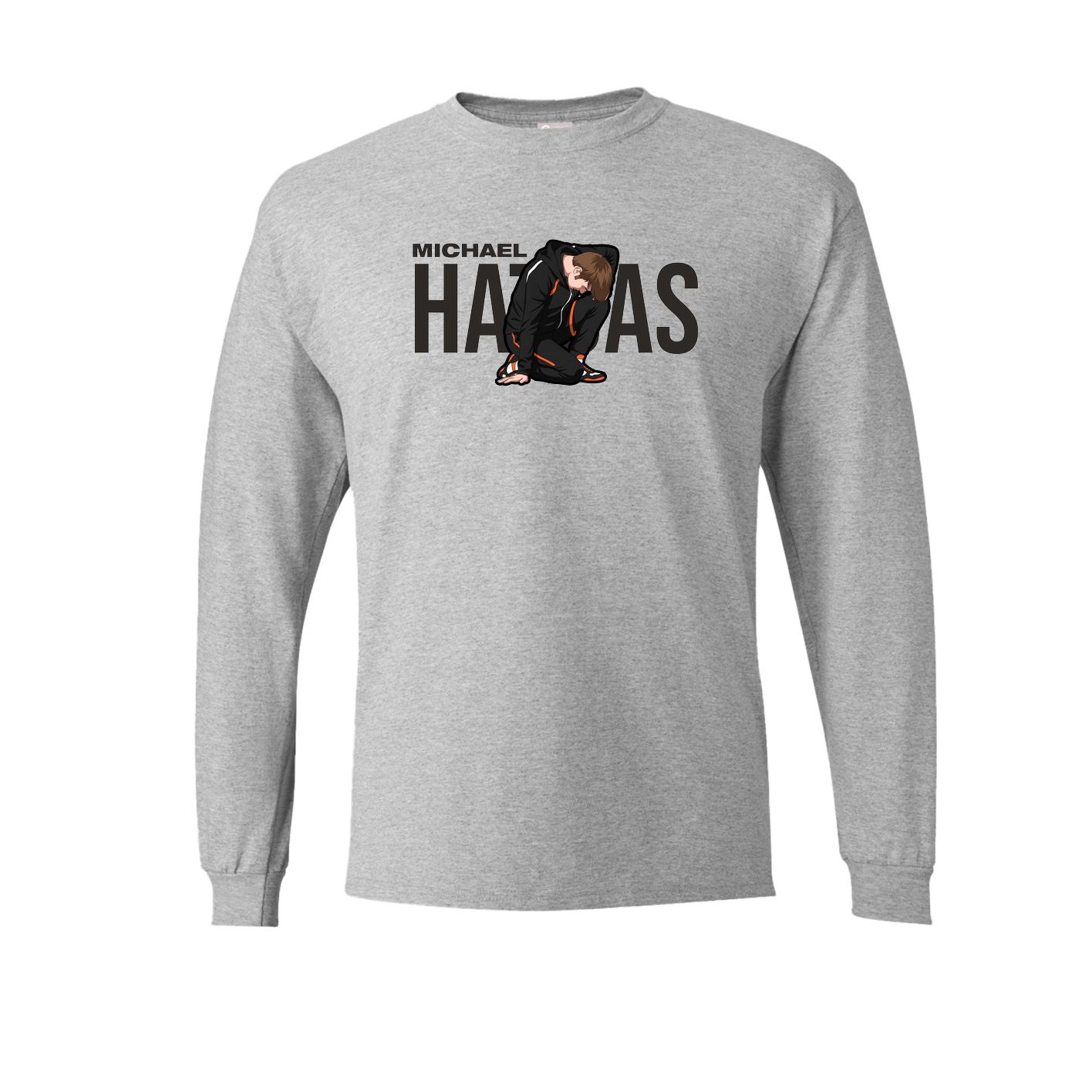 Long Sleeve Tee — Player Name in Grey