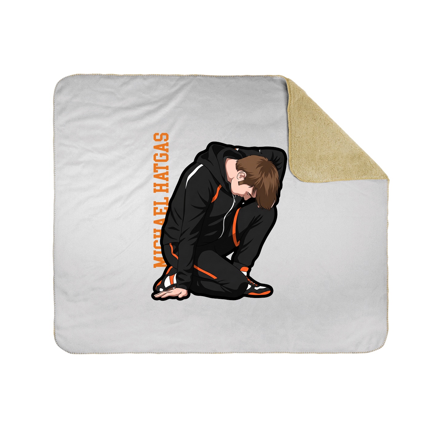 Throw Blanket — Name Vertical in White