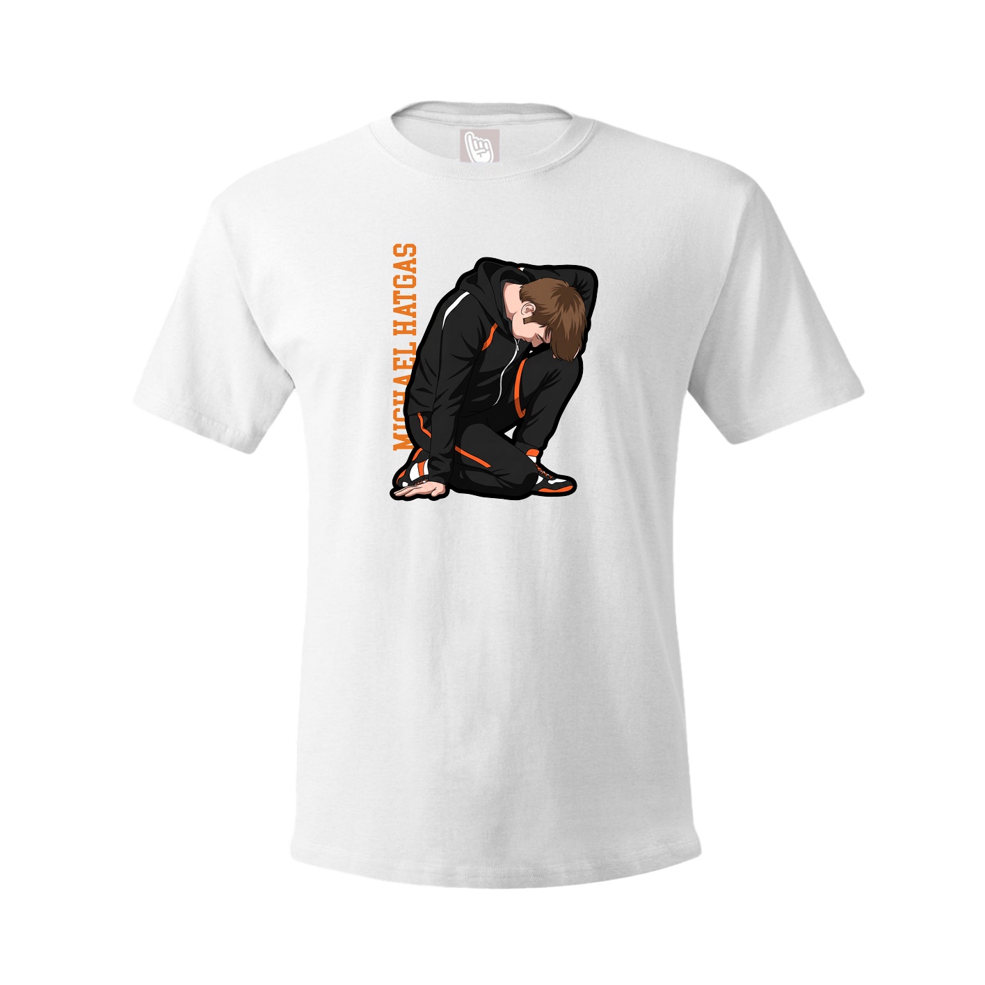 Youth Tee — Name Vertical in White