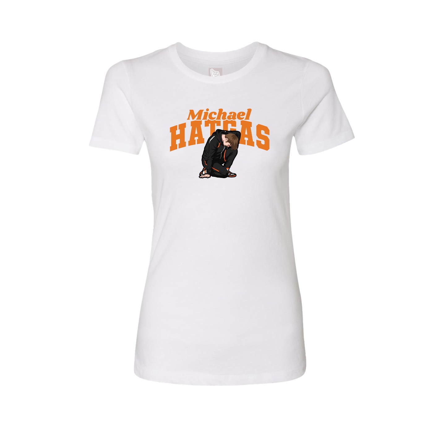 Fitted Women's Tee — Signature Arch in White